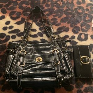 Coach black bag and matching wallet